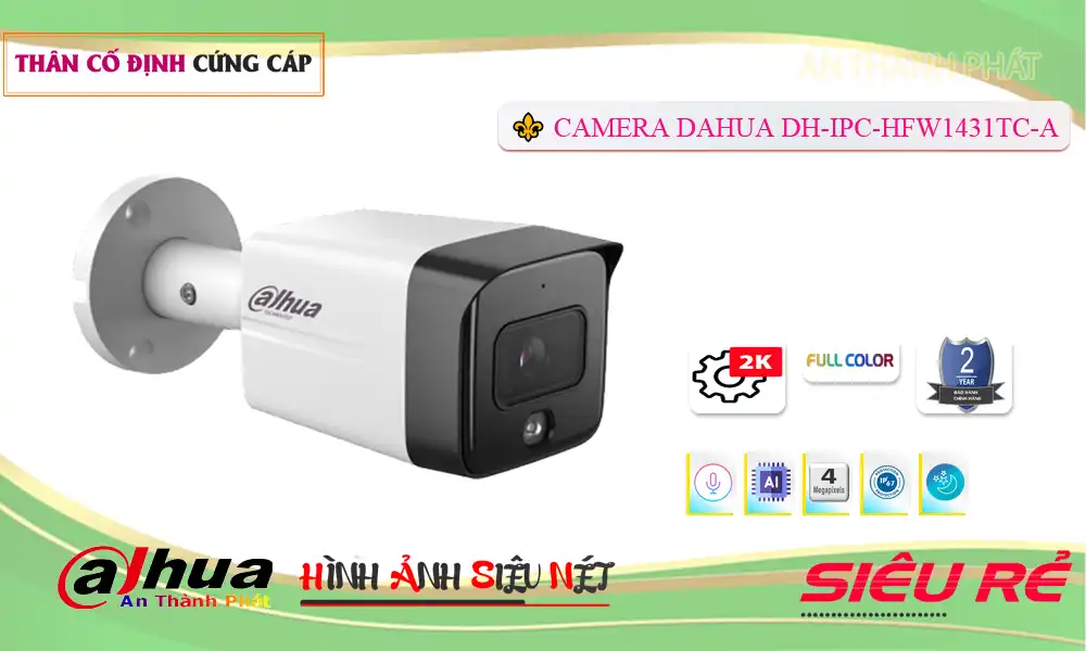 DH-IPC-HFW1431TC-A sắc nét Dahua DH-IPC-HFW1431TC-A sắc nét Dahua