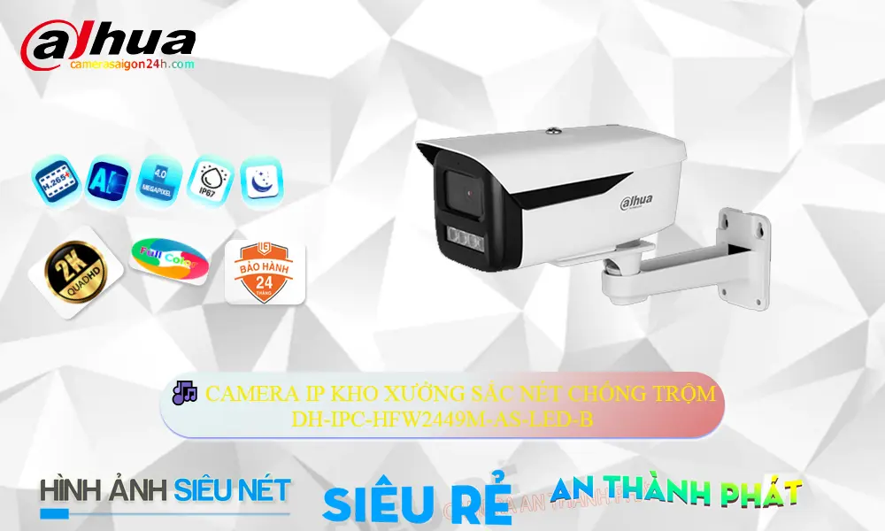 Camera Dahua DH-IPC-HFW2449M-AS-LED-B,DH-IPC-HFW2449M-AS-LED-B Giá Khuyến Mãi, Công Nghệ IP DH-IPC-HFW2449M-AS-LED-B