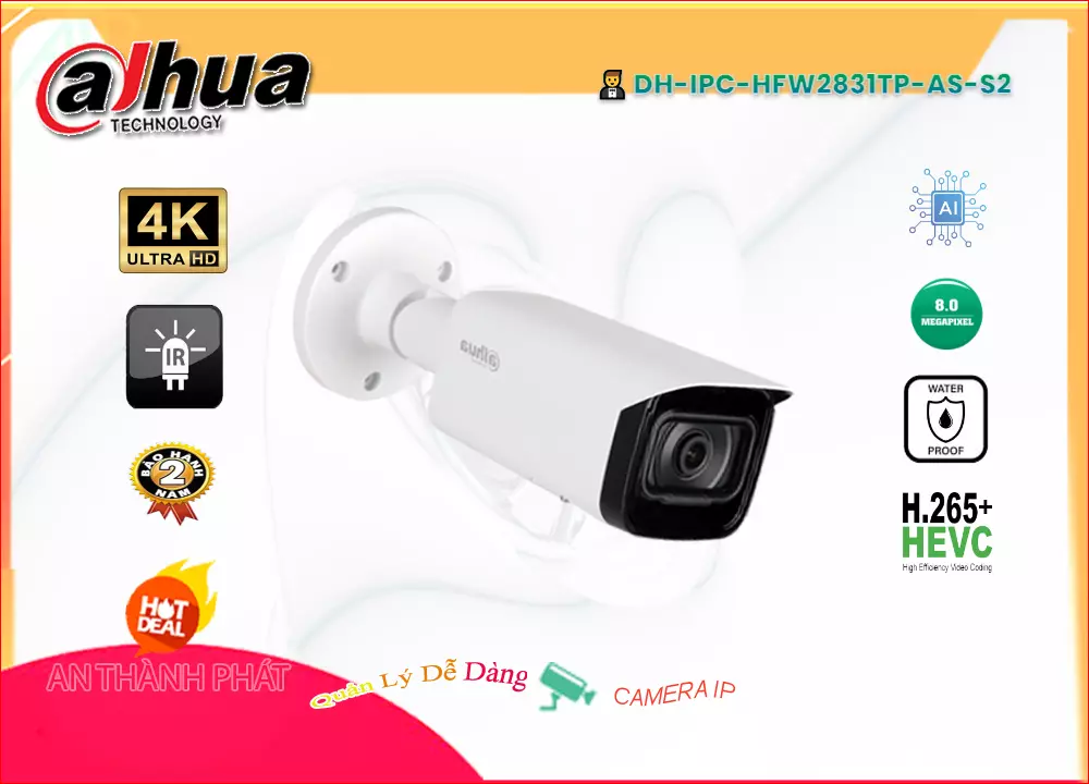 Camera IP 4k dahua DH-IPC-HFW2831TP-AS-S2,thông số DH-IPC-HFW2831TP-AS-S2, Công Nghệ POE DH-IPC-HFW2831TP-AS-S2 Giá