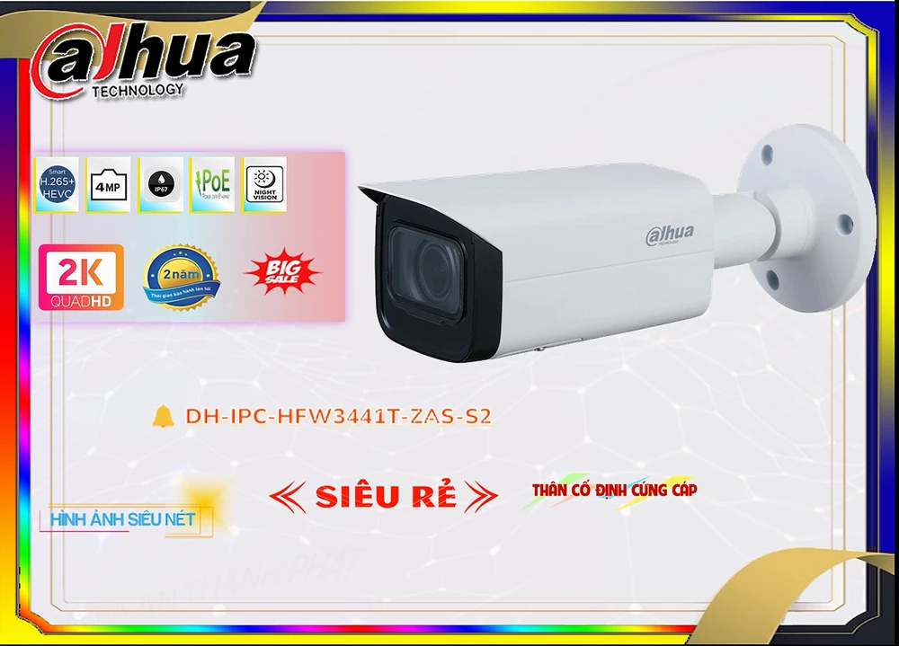 Camera Dahua DH-IPC-HFW3441T-ZAS-S2,DH-IPC-HFW3441T-ZAS-S2 Giá rẻ,DH-IPC-HFW3441T-ZAS-S2 Giá Thấp Nhất,Chất Lượng IP