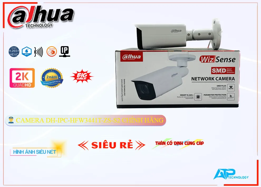 Camera Dahua DH-IPC-HFW3441T-ZS-S2,thông số DH-IPC-HFW3441T-ZS-S2, Cấp Nguồ Qua Dây Mạng DH-IPC-HFW3441T-ZS-S2 Giá