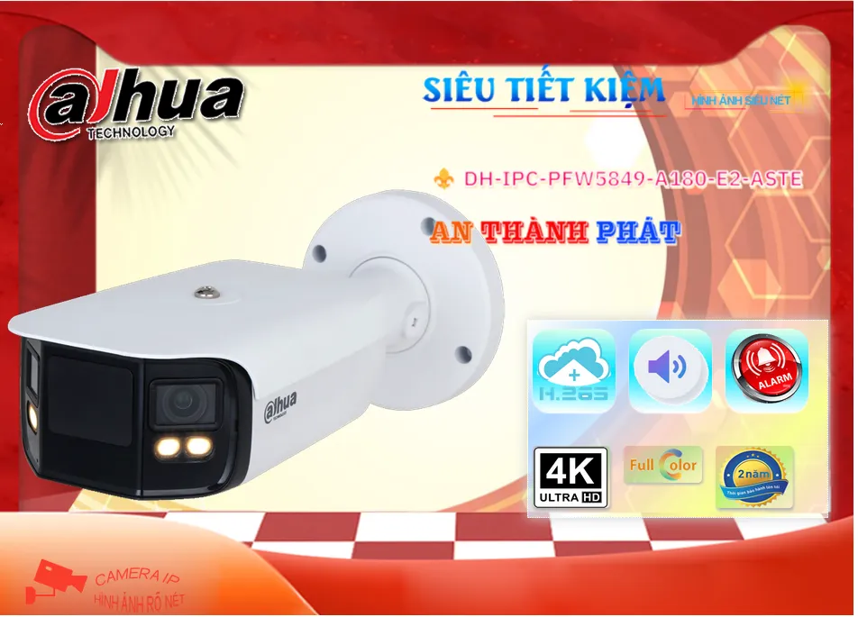 Camera Dahua DH-IPC-PFW5849-A180-E2-ASTE,DH-IPC-PFW5849-A180-E2-ASTE Giá Khuyến Mãi, HD IP DH-IPC-PFW5849-A180-E2-ASTE