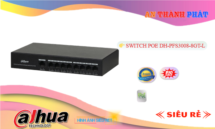 Hãng Ruijie DH-PFS3009-8ET-65  Switch Thiết bị nối mạng