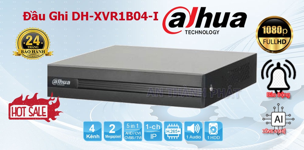 DH-XVR1B04-I đầu ghi hình camera dahua dùng cho bộ camera gia đình giá rẻ full hd