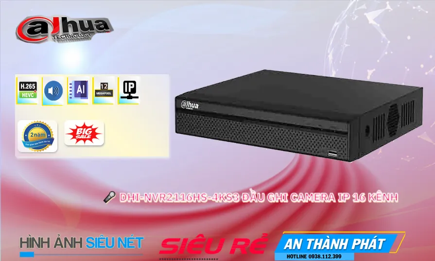 Đầu Ghi DHI-NVR2116HS-4KS3 Giá rẻ ✲ Đầu Ghi DHI-NVR2116HS-4KS3 Giá rẻ ✲