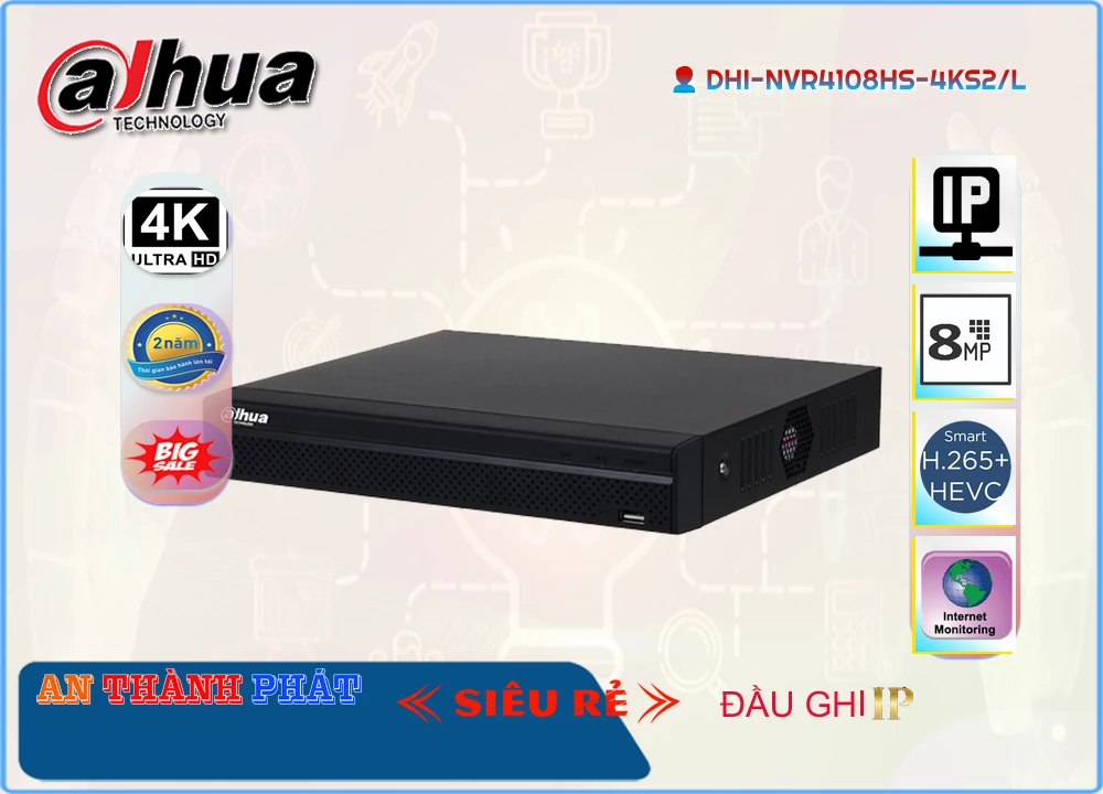 Đầu Ghi Dahua DHI-NVR4108HS-4KS2/L,DHI-NVR4108HS-4KS2/L Giá Khuyến Mãi, HD IP DHI-NVR4108HS-4KS2/L Giá
