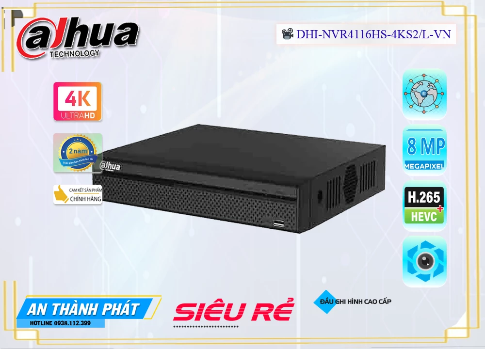 Đầu Ghi IP Dahua DHI-NVR4116HS-4KS2/L-VN,Giá IP DHI-NVR4116HS-4KS2/L-VN,phân phối