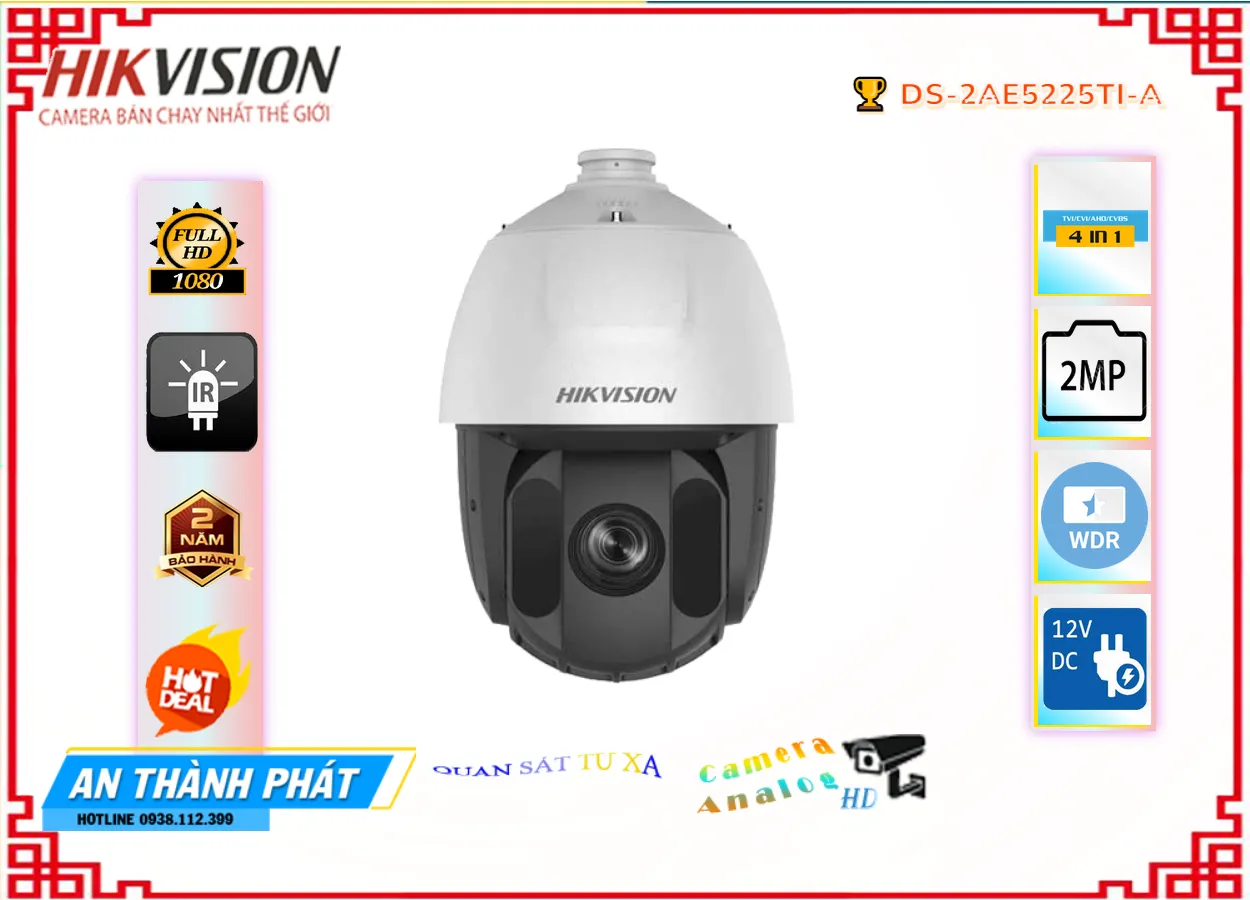 Camera DS-2AE5225TI-A hồng ngoại 150m,DS-2AE5225TI-A Giá rẻ,DS-2AE5225TI-A Giá Thấp Nhất,Chất Lượng HD