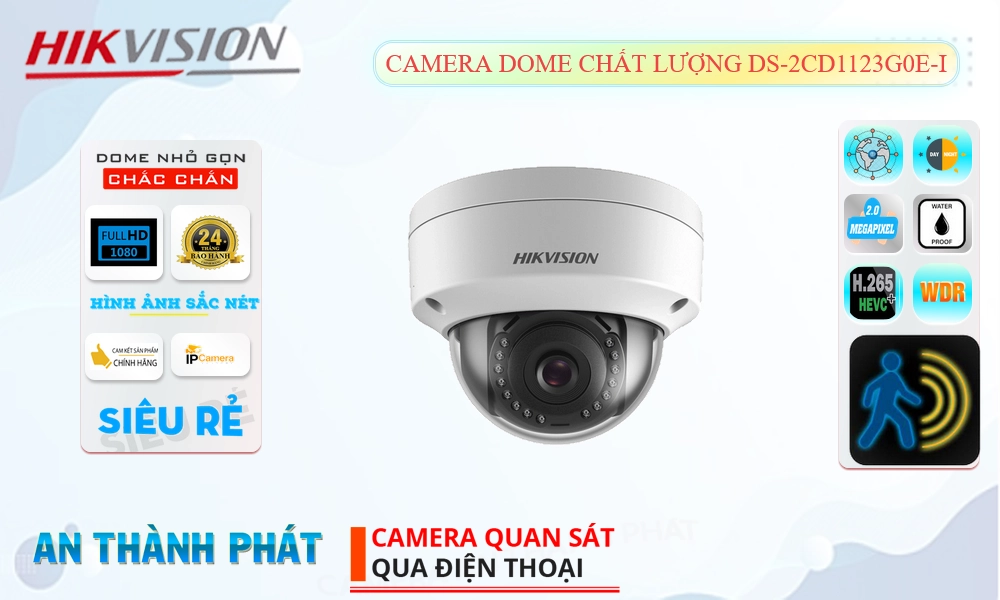 DS-2CD1123G0E-I Camera Cấp Nguồ Qua Dây Mạng Hikvision