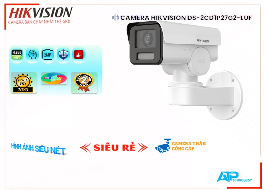 Camera Hikvision DS-2CD1P27G2-LUF,thông số DS-2CD1P27G2-LUF,DS 2CD1P27G2 LUF,Chất Lượng