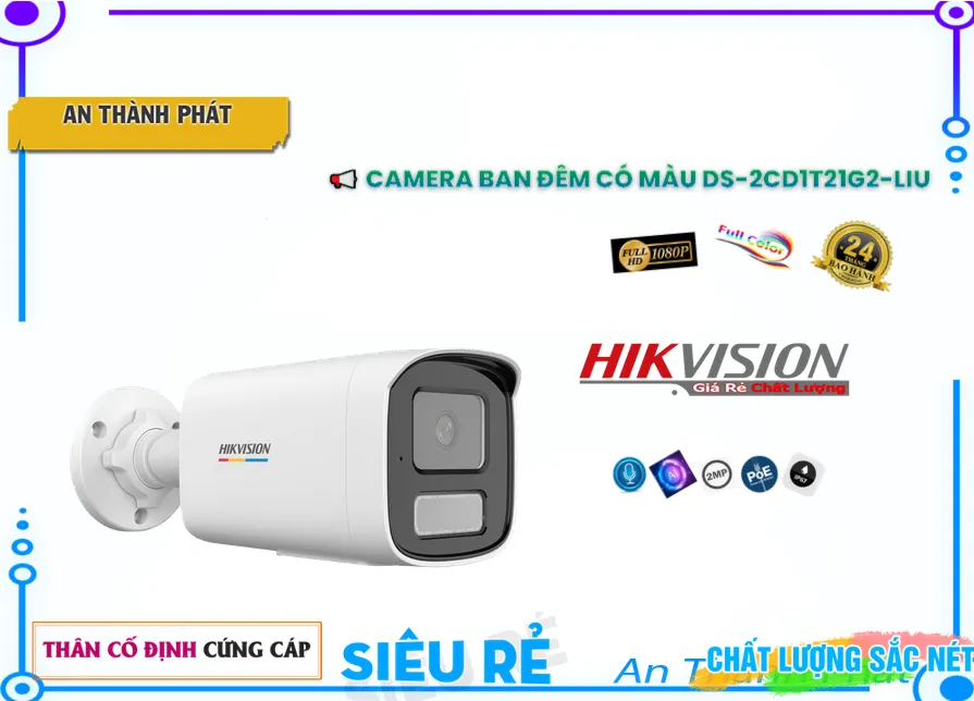 DS-2CD1T21G2-LIU sắc nét Hikvision DS-2CD1T21G2-LIU sắc nét Hikvision