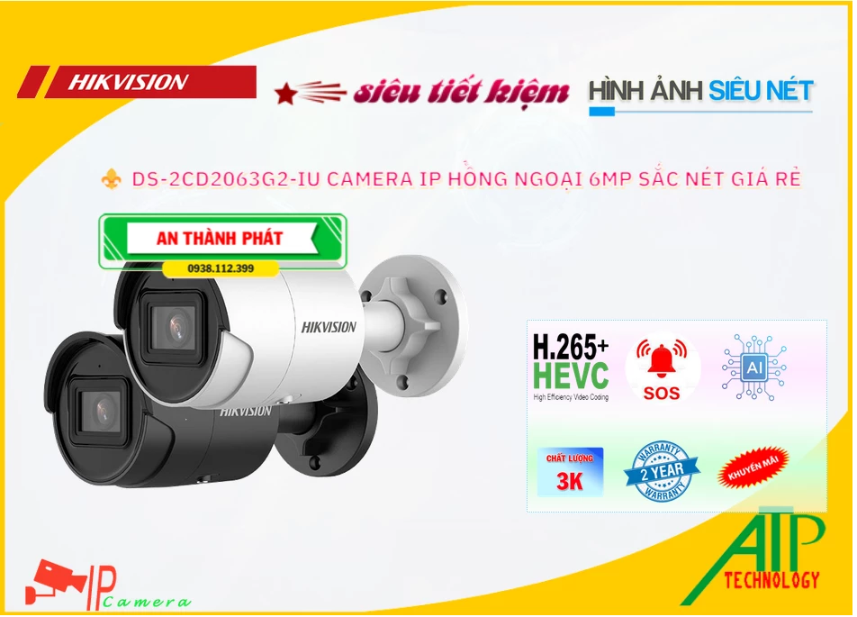 Camera Hikvision DS-2CD2063G2-IU,DS-2CD2063G2-IU Giá Khuyến Mãi, IP POEDS-2CD2063G2-IU Giá rẻ,DS-2CD2063G2-IU Công Nghệ