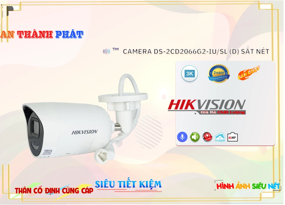 Camera Hikvision DS-2CD2066G2-IU/SL(D),DS-2CD2066G2-IU/SL(D) Giá Khuyến Mãi, HD IP DS-2CD2066G2-IU/SL(D) Giá