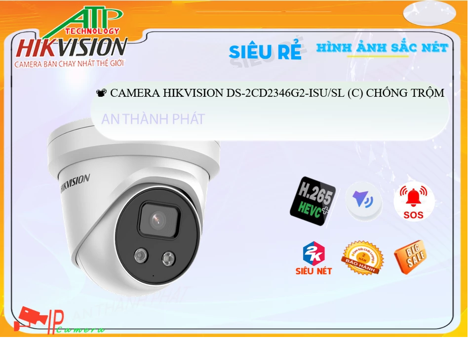 DS 2CD2346G2 ISU/SL(C),Camera Hikvision DS-2CD2346G2-ISU/SL(C),DS-2CD2346G2-ISU/SL(C) Giá rẻ, HD IP