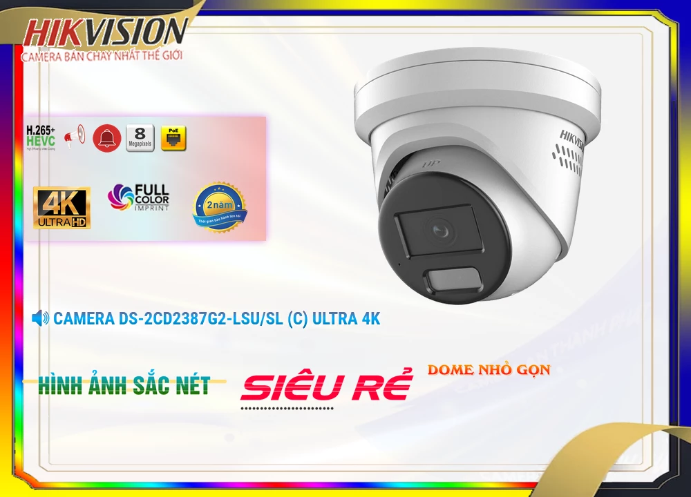 Camera Hikvision DS-2CD2387G2-LSU/SL(C),DS-2CD2387G2-LSU/SL(C) Giá rẻ,DS 2CD2387G2 LSU/SL(C),Chất Lượng