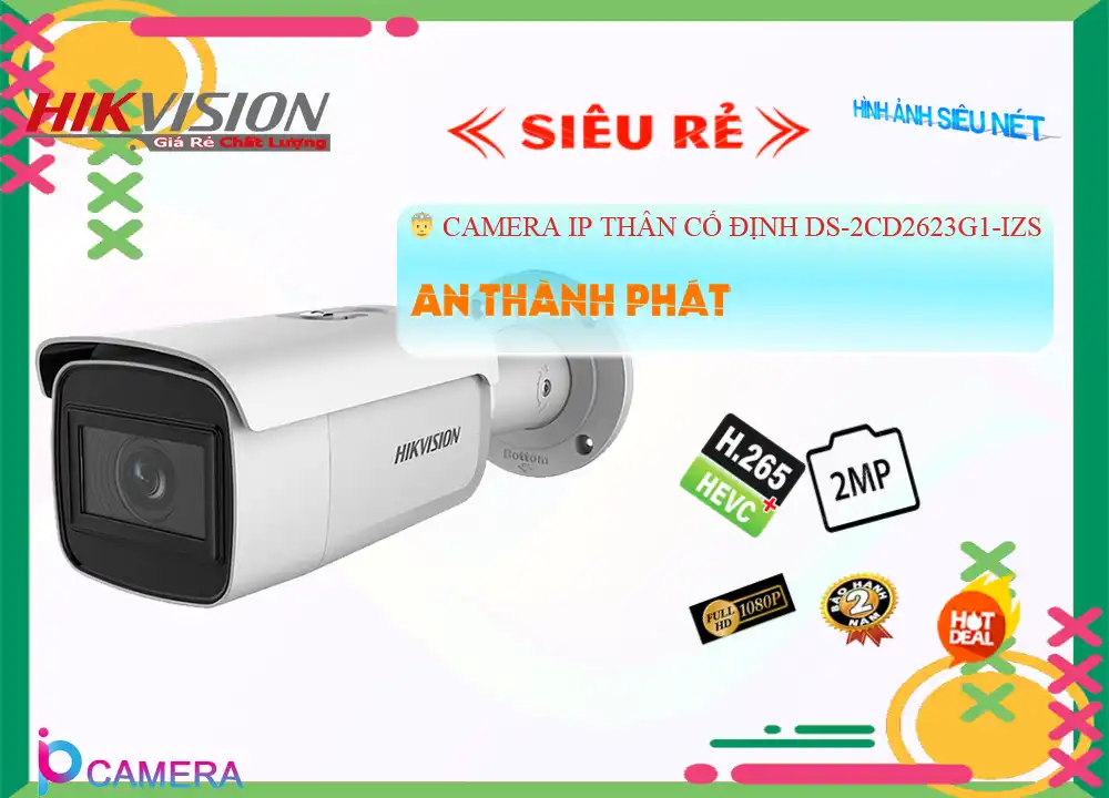 DS-2CD2623G1-IZS Camera An Ninh Sắc Nét,Giá Công Nghệ IP DS-2CD2623G1-IZS,phân phối