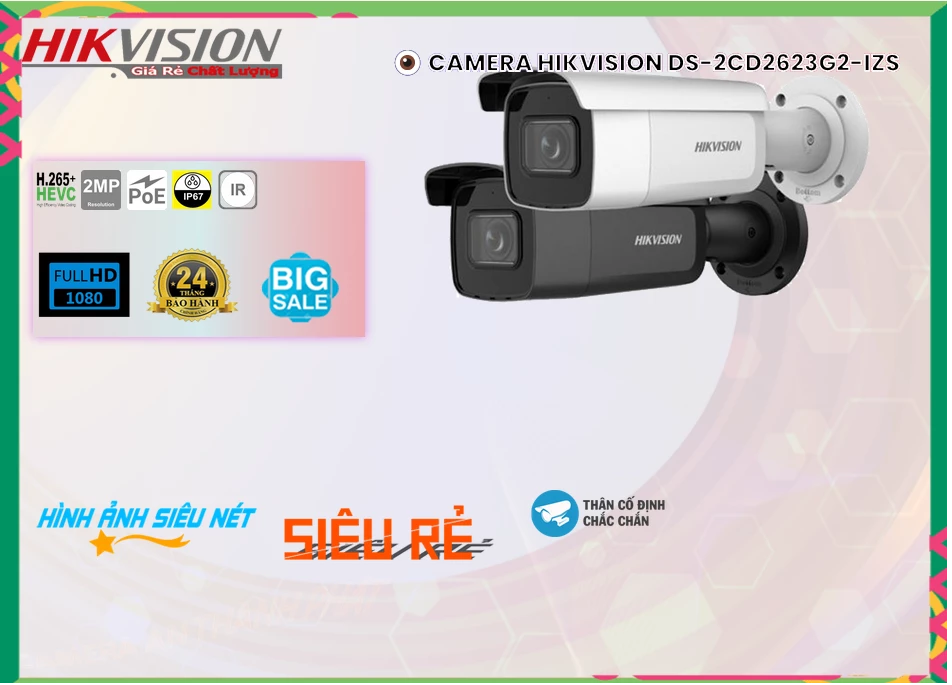 Camera IP Hikvision DS-2CD2623G2-IZS,Giá DS-2CD2623G2-IZS,phân phối DS-2CD2623G2-IZS,Camera Giá Rẻ Hikvision