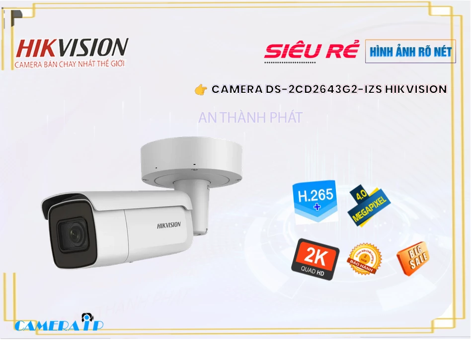 Camera Hikvision DS-2CD2643G2-IZS,DS-2CD2643G2-IZS Giá Khuyến Mãi, Công Nghệ IP DS-2CD2643G2-IZS Giá