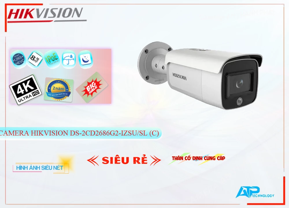 DS 2CD2686G2 IZSU/SL(C),Camera Hikvision DS-2CD2686G2-IZSU/SL(C),DS-2CD2686G2-IZSU/SL(C) Giá rẻ, Ip Sắc Nét
