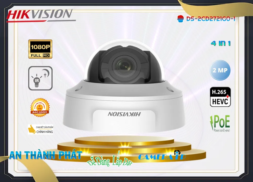 Camera Hikvision DS-2CD2721G0-I,Chất Lượng DS-2CD2721G0-I,DS-2CD2721G0-I Công Nghệ Mới, Cấp Nguồ Qua Dây Mạng