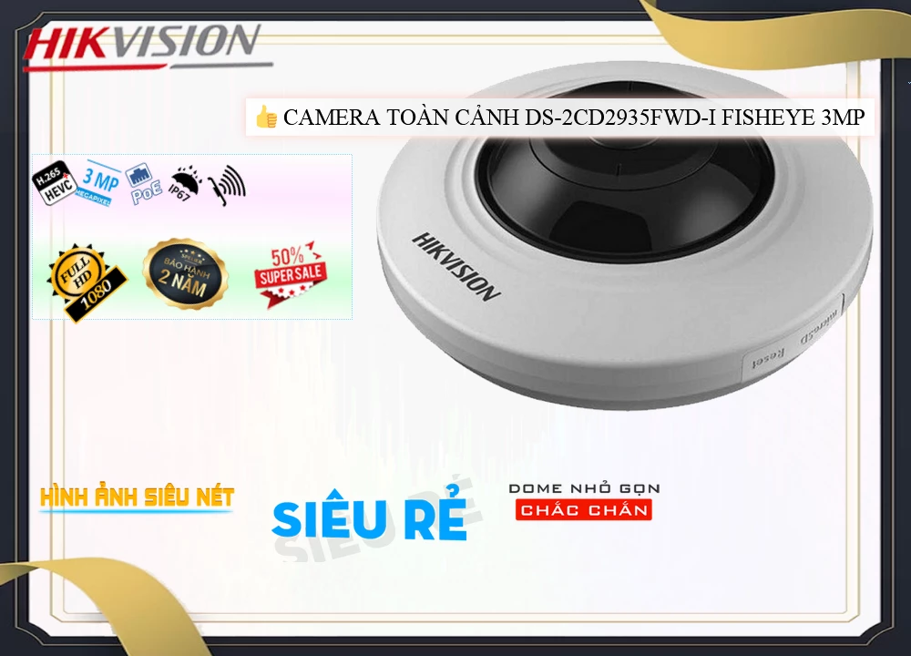 Camera Mắt Cá Hikvision DS-2CD2935FWD-I,DS-2CD2935FWD-I Giá Khuyến Mãi, IP DS-2CD2935FWD-I Giá rẻ,DS-2CD2935FWD-I Công
