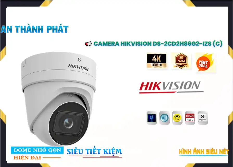 Camera Hikvision DS-2CD2H86G2-IZS(C),DS-2CD2H86G2-IZS(C) Giá Khuyến Mãi, Ip Sắc Nét DS-2CD2H86G2-IZS(C) Giá