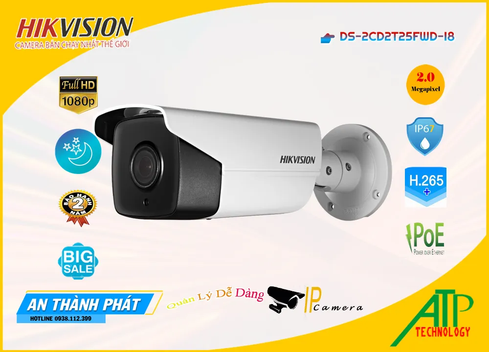 Camera Hikvision DS-2CD2T25FWD-I8,DS 2CD2T25FWD I8,Giá Bán DS-2CD2T25FWD-I8 Camera Chính Hãng Hikvision