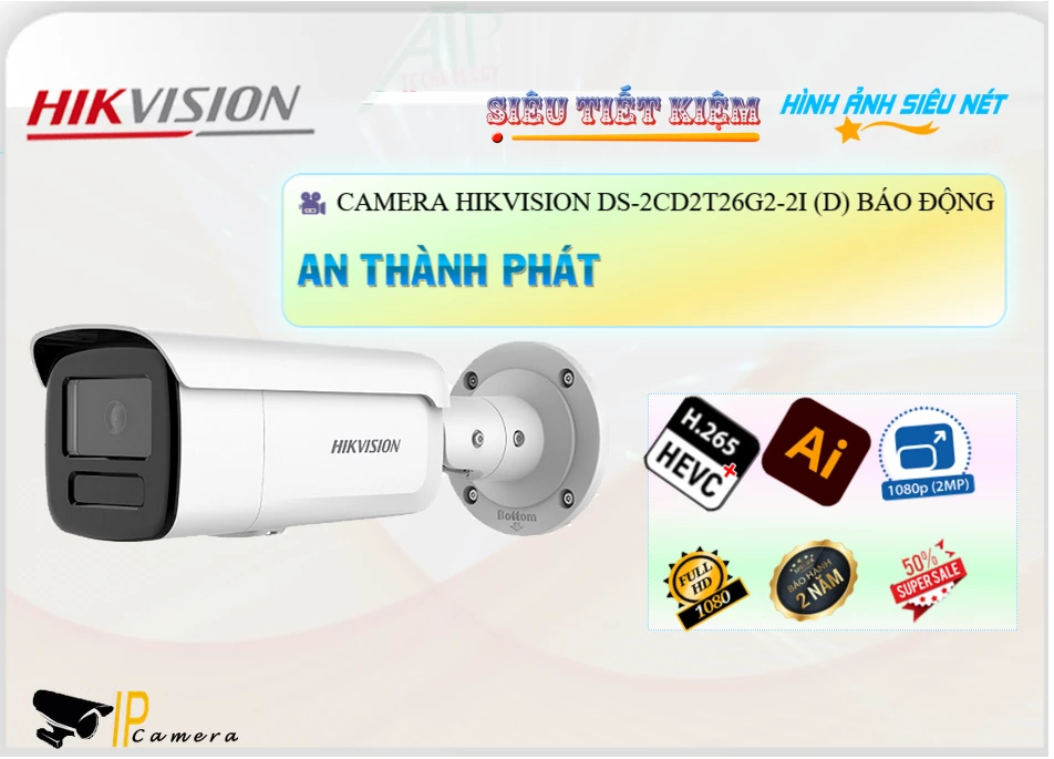 Camera Hikvision DS-2CD2T26G2-2I(D),DS-2CD2T26G2-2I(D) Giá rẻ,DS-2CD2T26G2-2I(D) Giá Thấp Nhất,Chất Lượng Cấp Nguồ Qua