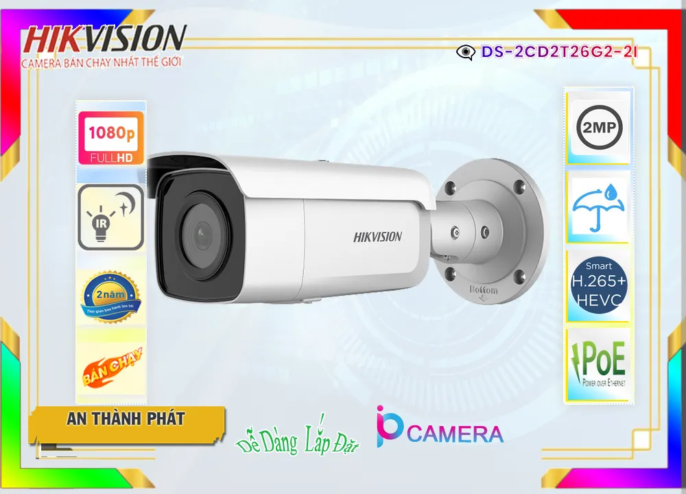 Camera Hikvision DS-2CD2T26G2-2I,Giá DS-2CD2T26G2-2I,phân phối DS-2CD2T26G2-2I,Camera DS-2CD2T26G2-2I Hình Ảnh Đẹp Bán
