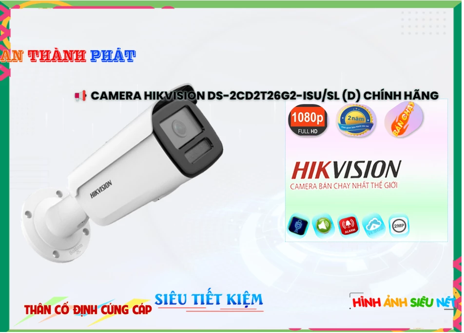 Camera Hikvision DS-2CD2T26G2-ISU/SL(D),thông số DS-2CD2T26G2-ISU/SL(D), Ip POE Sắc Nét DS-2CD2T26G2-ISU/SL(D) Giá
