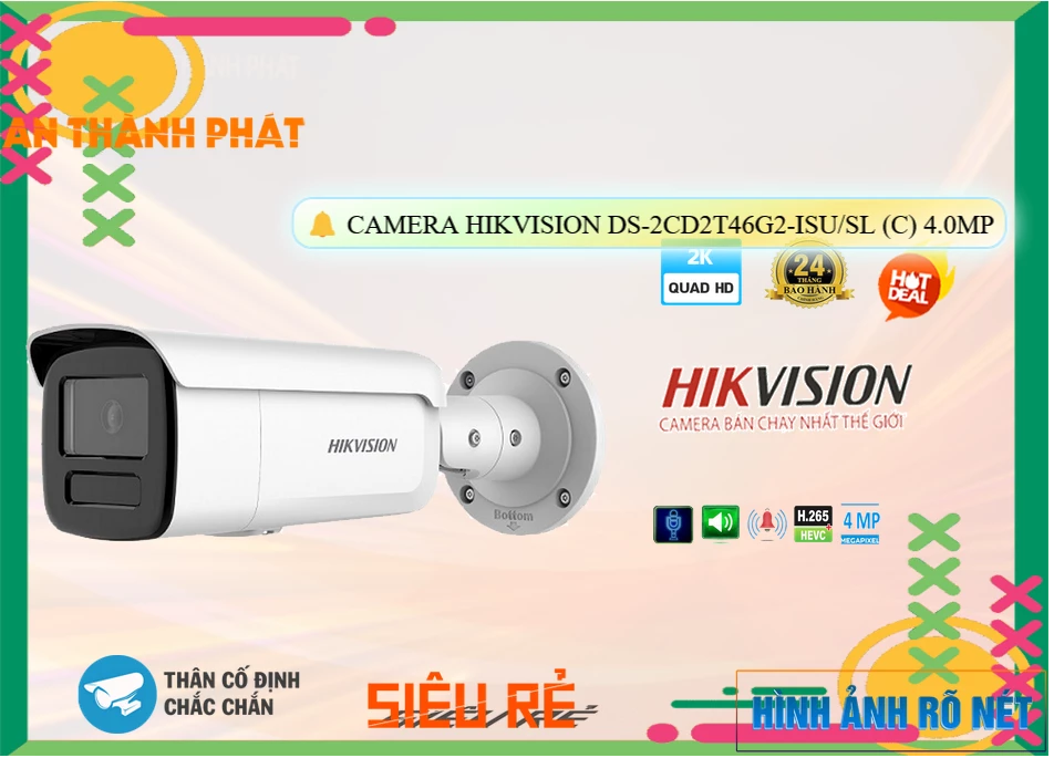 Camera Hikvision DS-2CD2T46G2-ISU/SL(C),thông số DS-2CD2T46G2-ISU/SL(C), Ip Sắc Nét DS-2CD2T46G2-ISU/SL(C) Giá rẻ,DS