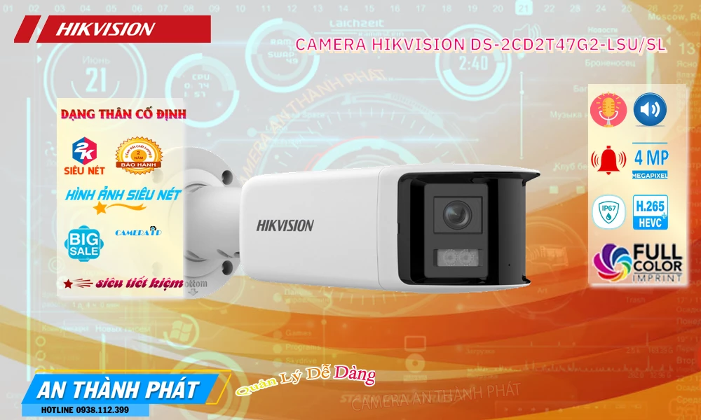 Camera An Ninh  Hikvision DS-2CD2T47G2-LSU/SL Chức Năng Cao Cấp