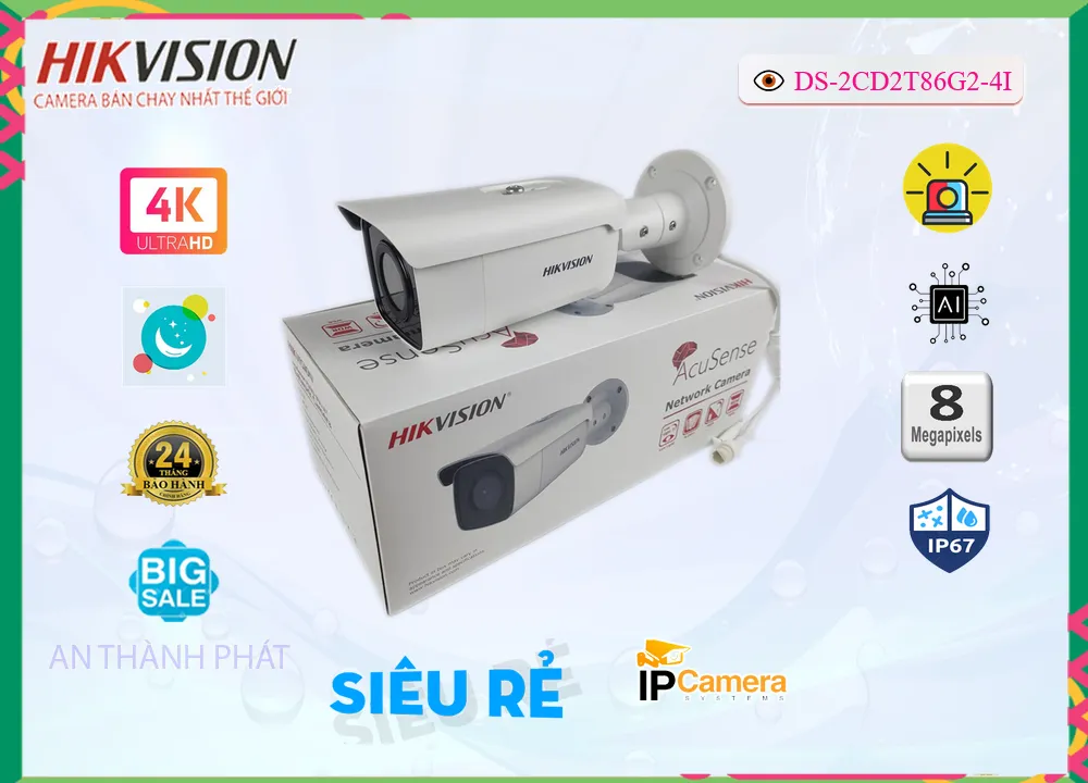 Camera Hikvision DS-2CD2T86G2-4I,thông số DS-2CD2T86G2-4I, Cấp Nguồ Qua Dây Mạng DS-2CD2T86G2-4I Giá rẻ,DS 2CD2T86G2