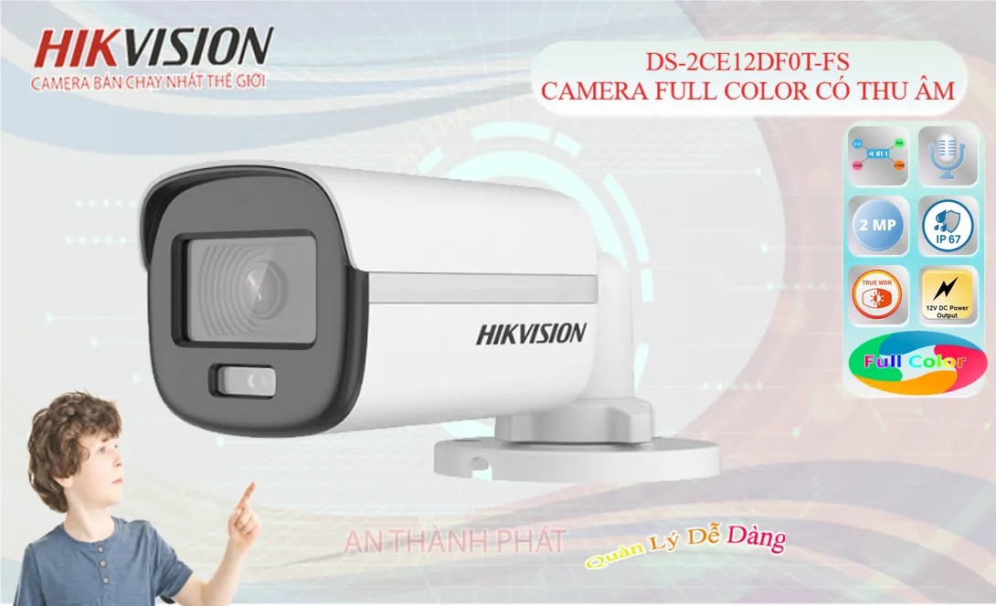 DS-2CE12DF0T-FS camera full hd tích hợp micro thu âm
