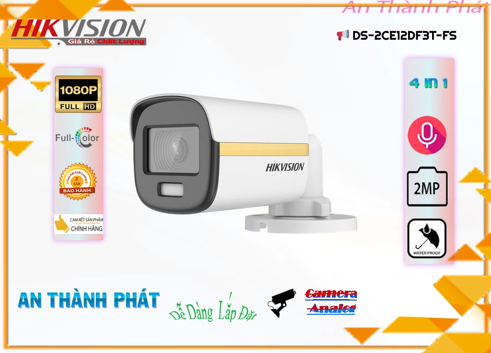 Camera Full Color Hikvision DS-2CE12DF3T-FS,Giá HD Anlog DS-2CE12DF3T-FS,phân phối DS-2CE12DF3T-FS,DS-2CE12DF3T-FS Bán
