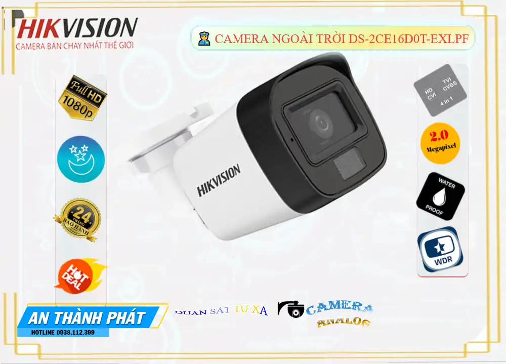 DS-2CE16D0T-EXLPF Camera An Ninh Thiết kế Đẹp,Chất Lượng DS-2CE16D0T-EXLPF,DS-2CE16D0T-EXLPF Công Nghệ Mới, HD Anlog