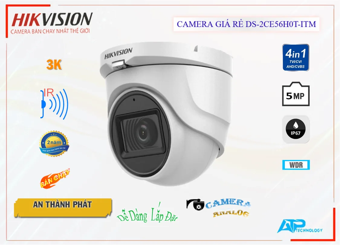 Camera Hikvision DS-2CE56H0T-ITM,DS-2CE56H0T-ITM Giá Khuyến Mãi, Công Nghệ HD DS-2CE56H0T-ITM Giá rẻ,DS-2CE56H0T-ITM