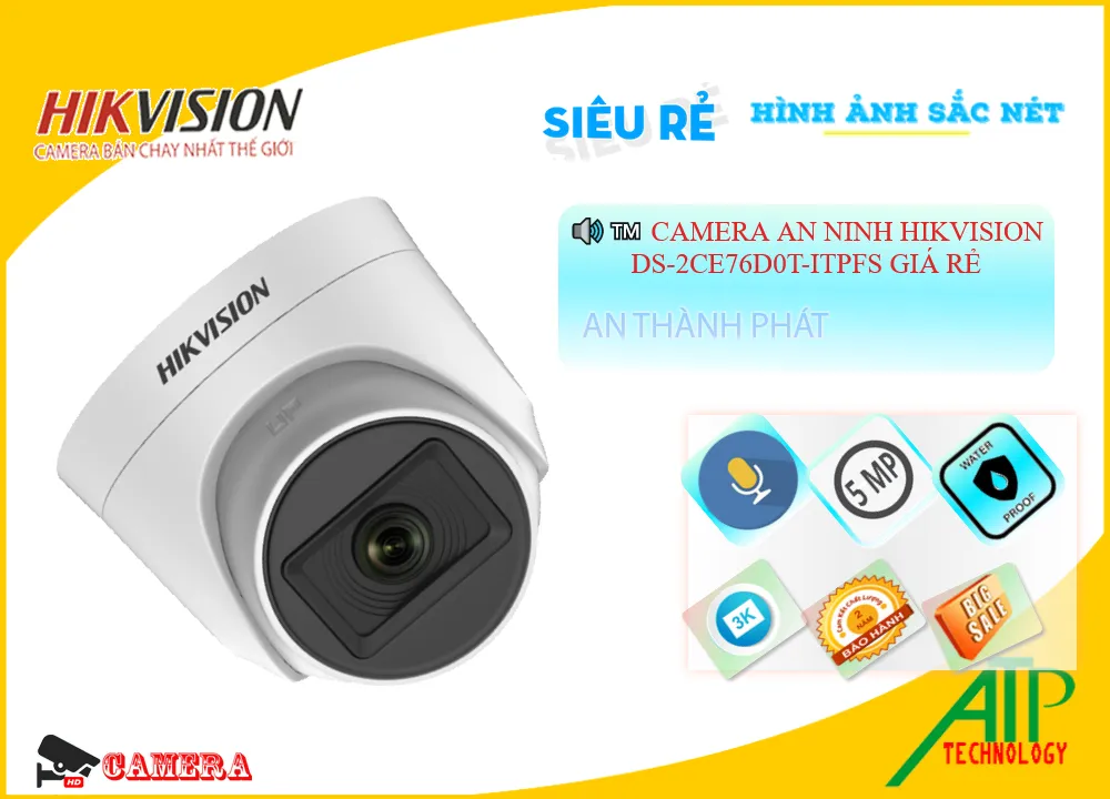 Camera An Ninh Hikvision DS-2CE76D0T-ITPFS Giá rẻ,Giá DS-2CE76D0T-ITPFS,phân phối DS-2CE76D0T-ITPFS,Camera Giá Rẻ