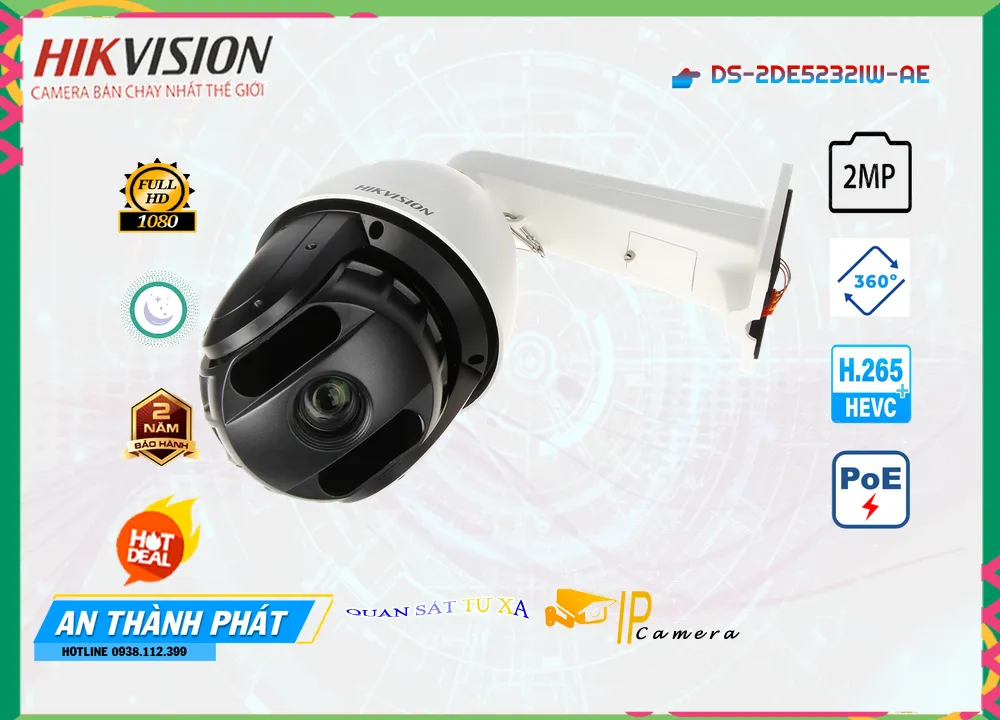 Camera Hikvision DS-2DE5232IW-AE,Giá Cấp Nguồ Qua Dây Mạng DS-2DE5232IW-AE,phân phối DS-2DE5232IW-AE,DS-2DE5232IW-AE