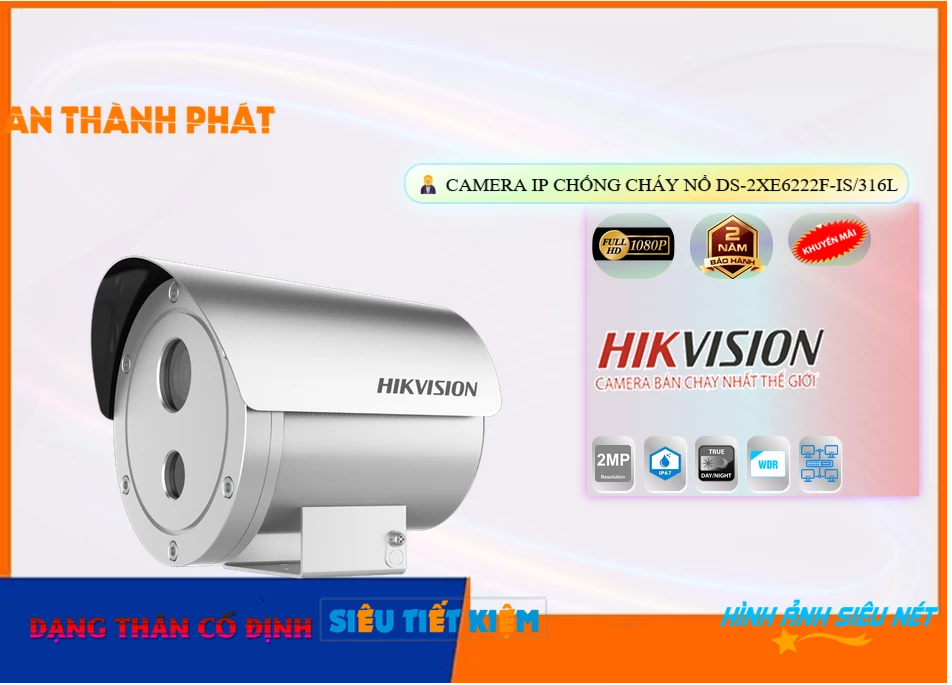 Camera Hikvision DS-2XE6222F-IS/316L,DS-2XE6222F-IS/316L Giá Khuyến Mãi, Ip Sắc Nét DS-2XE6222F-IS/316L Giá