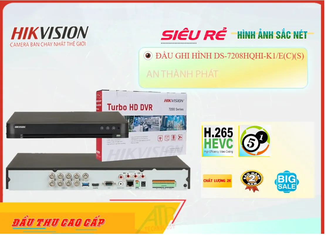 Đầu Ghi Hikvision DS-7208HQHI-K1/E(C)(S),Giá Công Nghệ HD DS-7208HQHI-K1/E(C)(S),phân phối