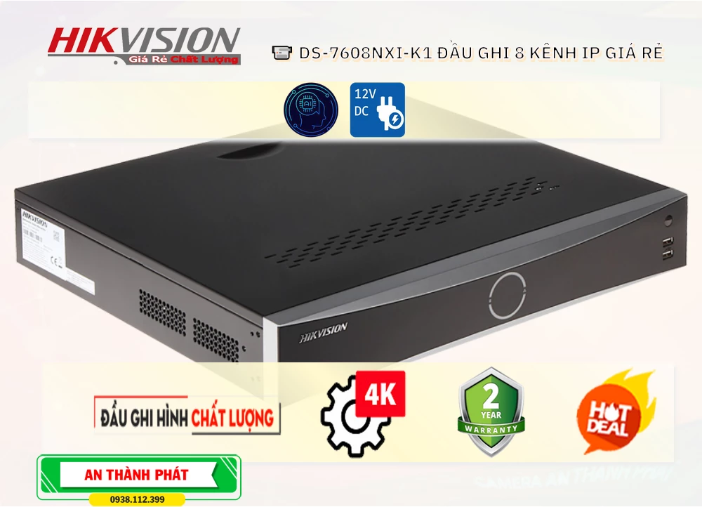 Đầu Ghi Hikvision DS-7608NXI-K1,Giá Công Nghệ IP DS-7608NXI-K1,phân phối DS-7608NXI-K1,DS-7608NXI-K1Bán Giá Rẻ,Giá Bán