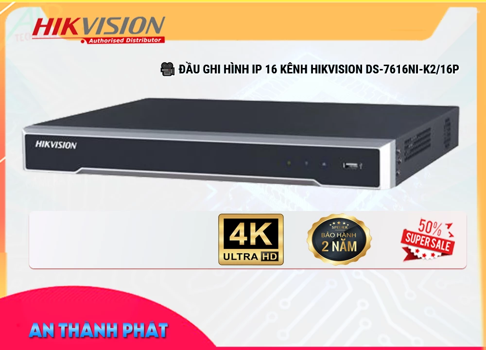 Đầu Ghi Camera Hikvision DS-7616NI-K2/16P,DS-7616NI-K2/16P Giá Khuyến Mãi, Cấp Nguồ Qua Dây Mạng DS-7616NI-K2/16P Giá