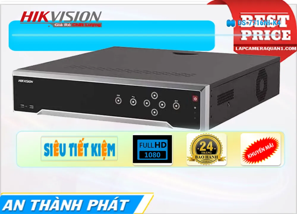 Đầu Ghi Hình Hikvision DS-7716NI-K4,DS-7716NI-K4 Giá rẻ,DS-7716NI-K4 Giá Thấp Nhất,Chất Lượng HD IP
