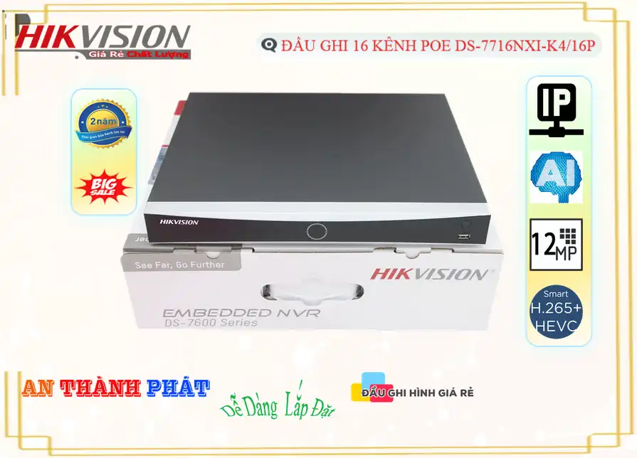 DS 7716NXI K4/16P,Đầu Thu KTS Hikvision DS-7716NXI-K4/16P Giá rẻ,Chất Lượng DS-7716NXI-K4/16P,Giá HD IP