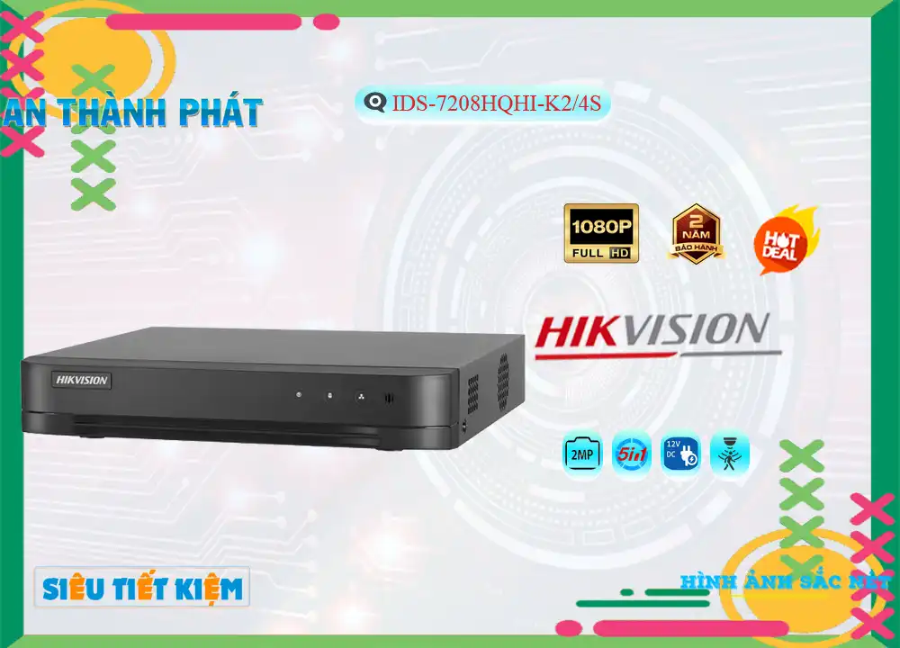 Đầu Thu IDS-7208HQHI-K2/4S Hikvision,Giá Công Nghệ HD IDS-7208HQHI-K2/4S,phân phối