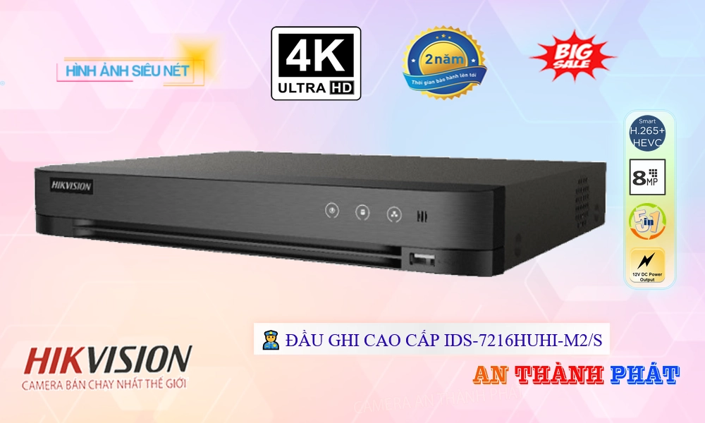 Đầu Ghi Camera Hikvision IDS-7216HUHI-M2/S Tiết Kiệm Đầu Ghi Camera Hikvision IDS-7216HUHI-M2/S Tiết Kiệm