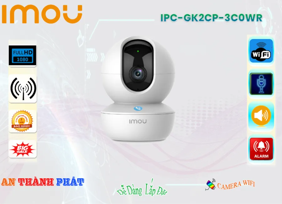 Camera Imou Xoay 360 IPC-GK2CP-3C0WR,Giá IPC-GK2CP-3C0WR,phân phối IPC-GK2CP-3C0WR,Camera An Ninh Wifi Imou