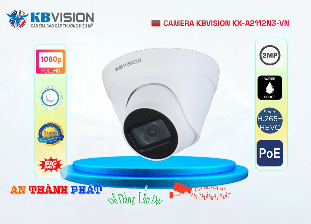 Camera IP Kbvision KX-A2112N3-VN,Giá KX-A2112N3-VN,KX-A2112N3-VN Giá Khuyến Mãi,bán KX-A2112N3-VN KBvision Giá rẻ