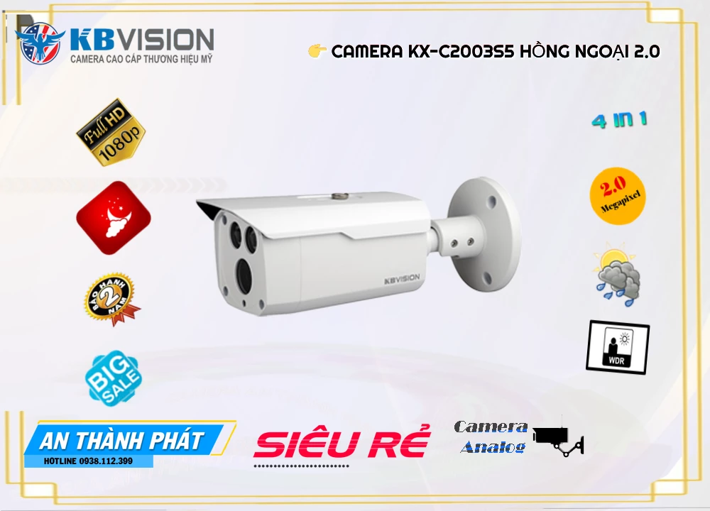 Camera KBvision KX-C2003S5,KX-C2003S5 Giá Khuyến Mãi, HD Anlog KX-C2003S5 Giá rẻ,KX-C2003S5 Công Nghệ Mới,Địa Chỉ Bán